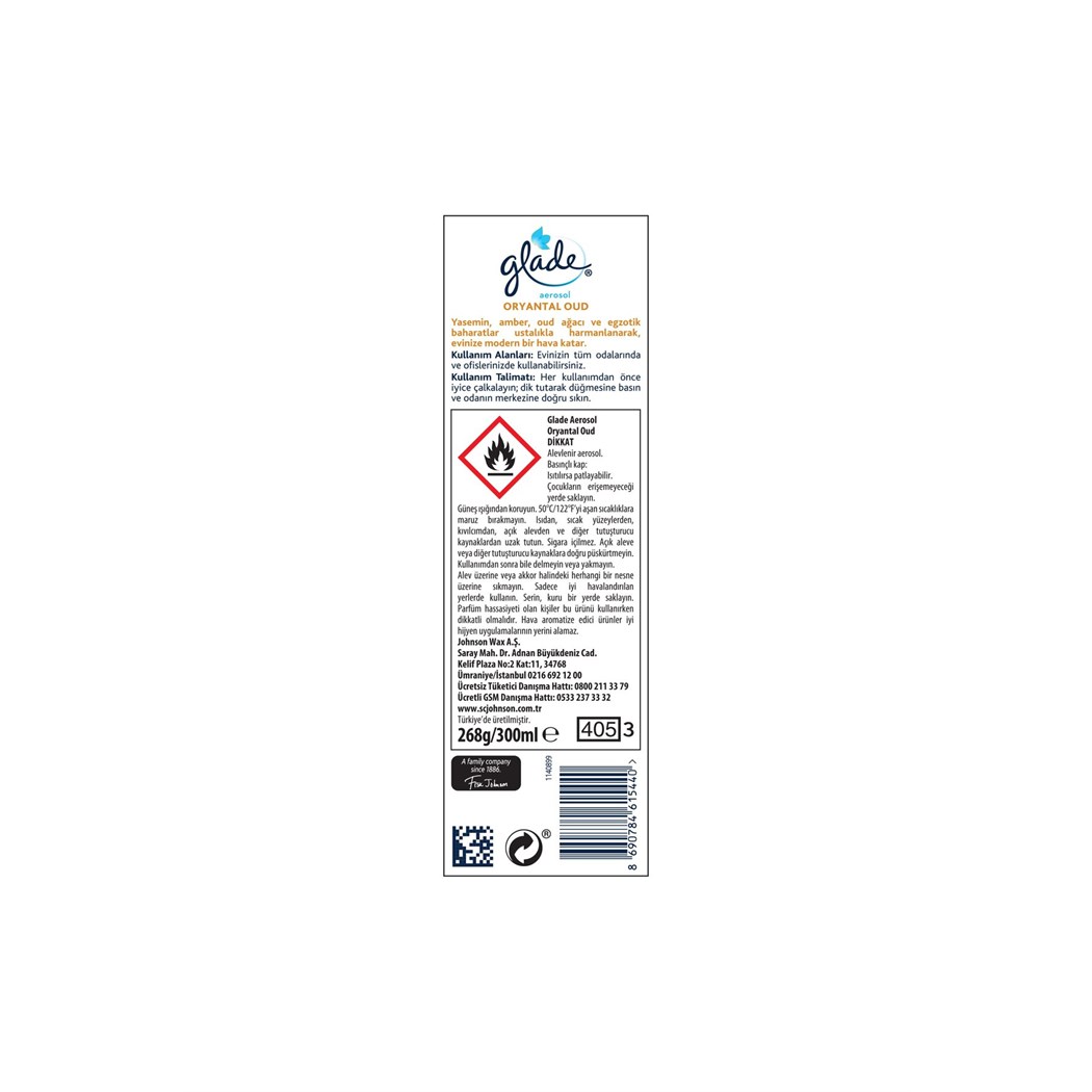 Hava Tazeleyici Aerosol Oda Kokusu Oryantal Oud 300ml
