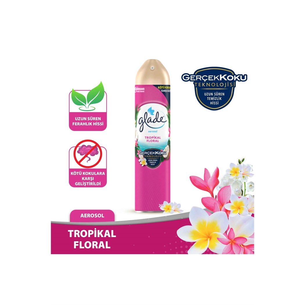 Hava Tazeleyici Aerosol, Oda Kokusu, Tropikal Floral, 300ml