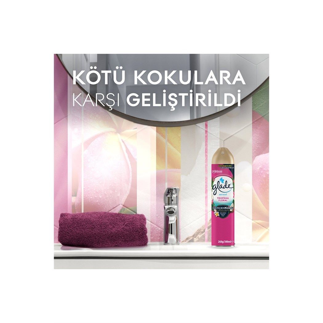 Hava Tazeleyici Aerosol, Oda Kokusu, Tropikal Floral, 300ml