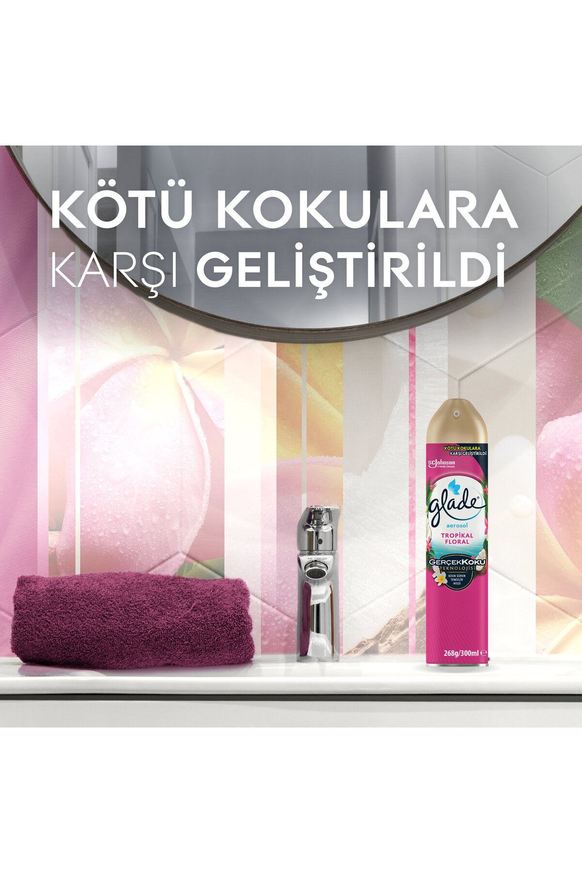 Hava Tazeleyici Aerosol, Oda Kokusu, Tropikal Floral, 300ml