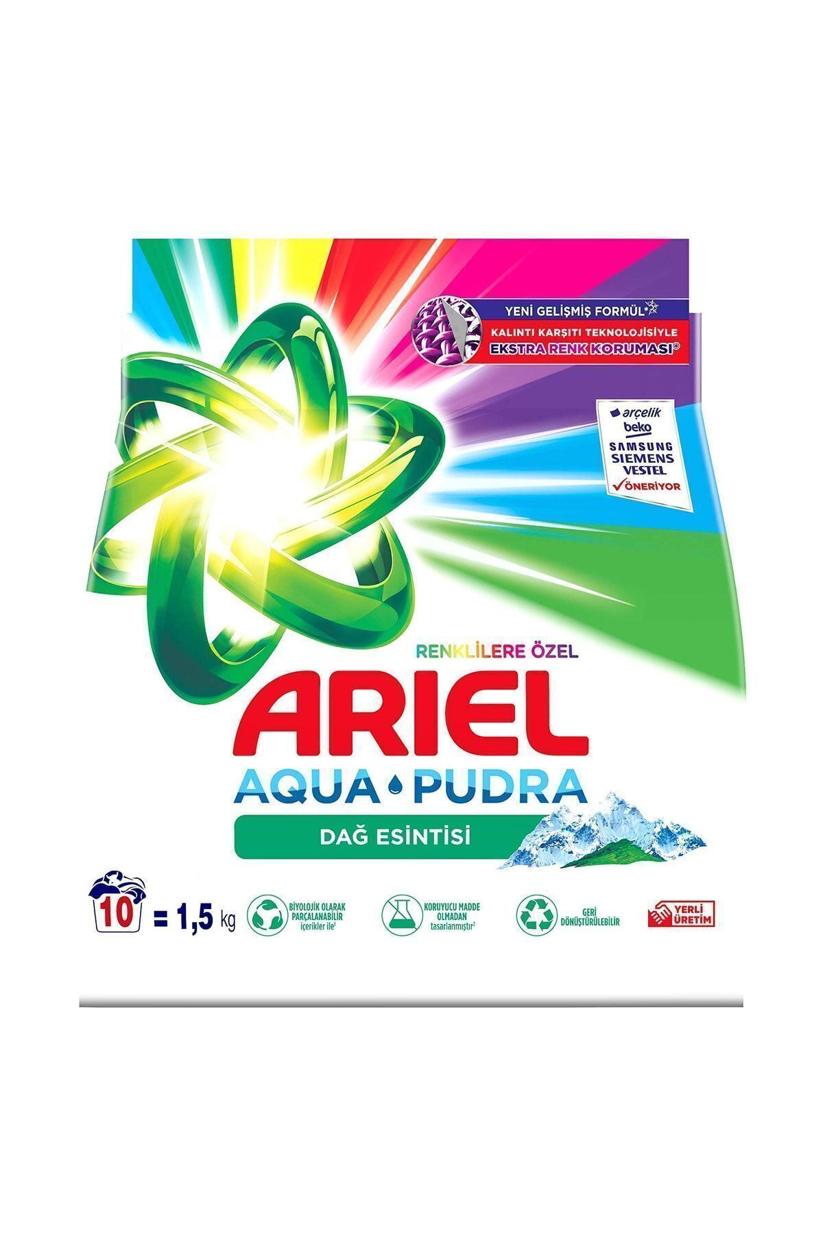 Dağ Esintisi Renklilere Özel 1,5 Kg Aquapudra Toz Çamaşır Deterjanı