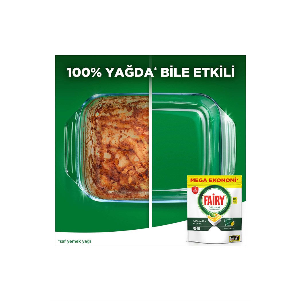 Hepsi Bir Arada Limonlu Bulaşık Makinesi 84'lü Tablet Deterjan