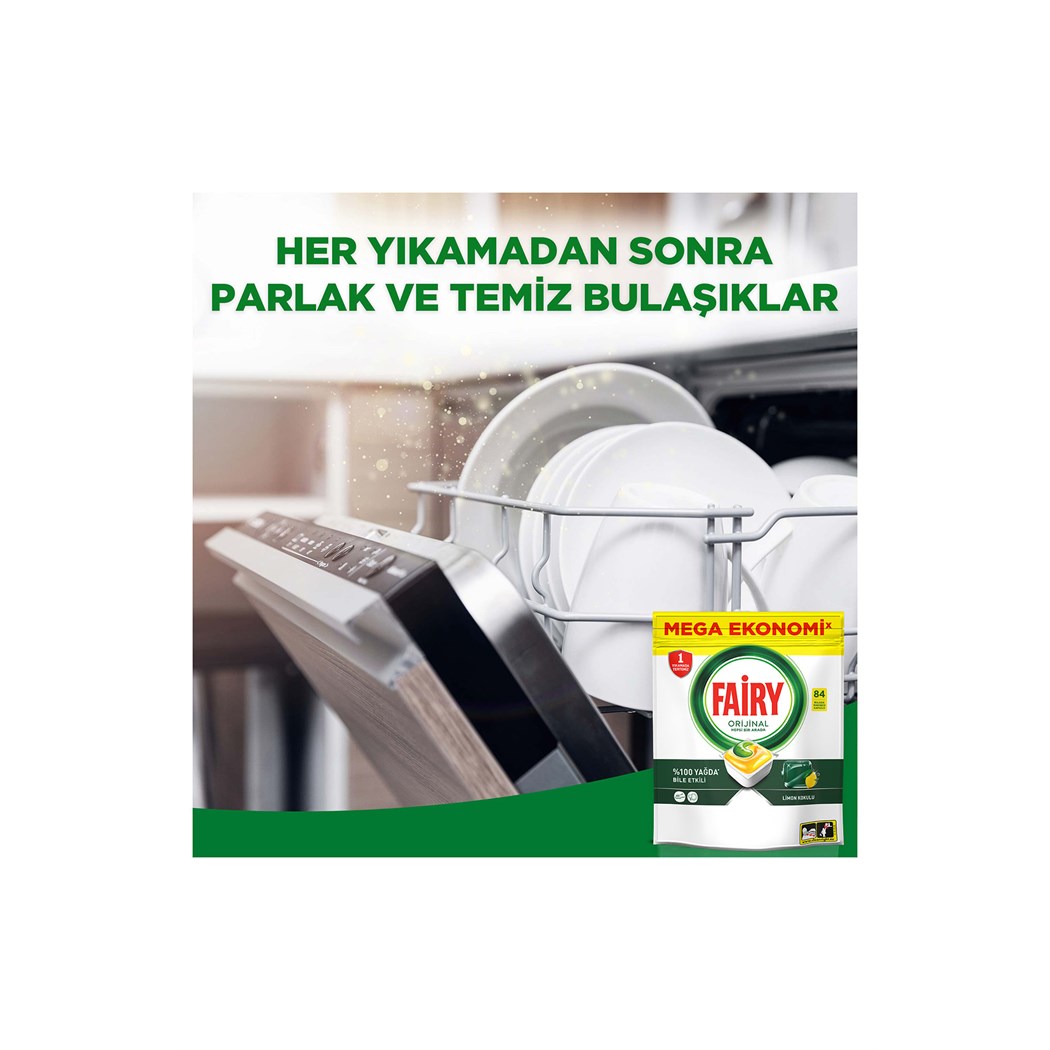 Hepsi Bir Arada Limonlu Bulaşık Makinesi 84'lü Tablet Deterjan