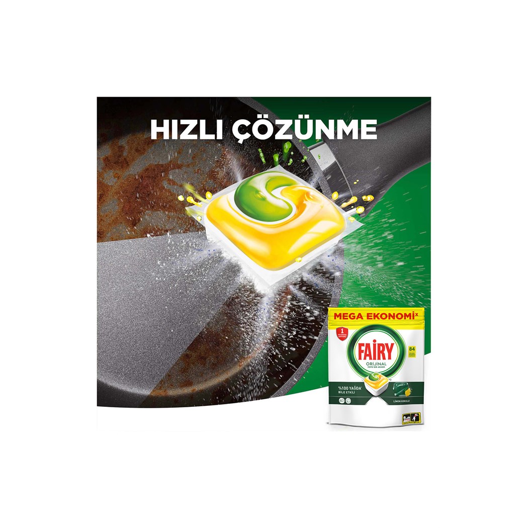 Hepsi Bir Arada Limonlu Bulaşık Makinesi 84'lü Tablet Deterjan