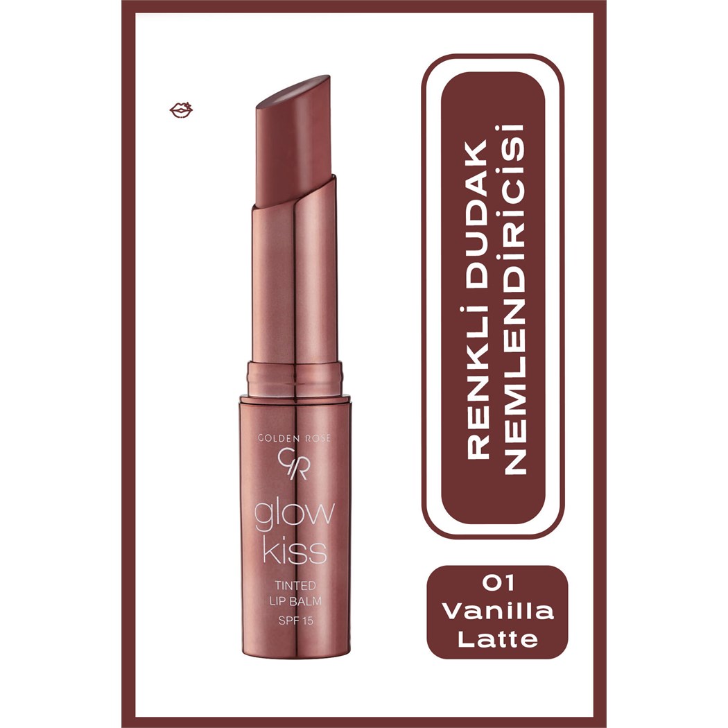 Glow Kiss Tinted Lip Balm SPF15 Shea & Hyaluronik Asitli Renkli Dudak Balmı -01 Vanılla  3 g