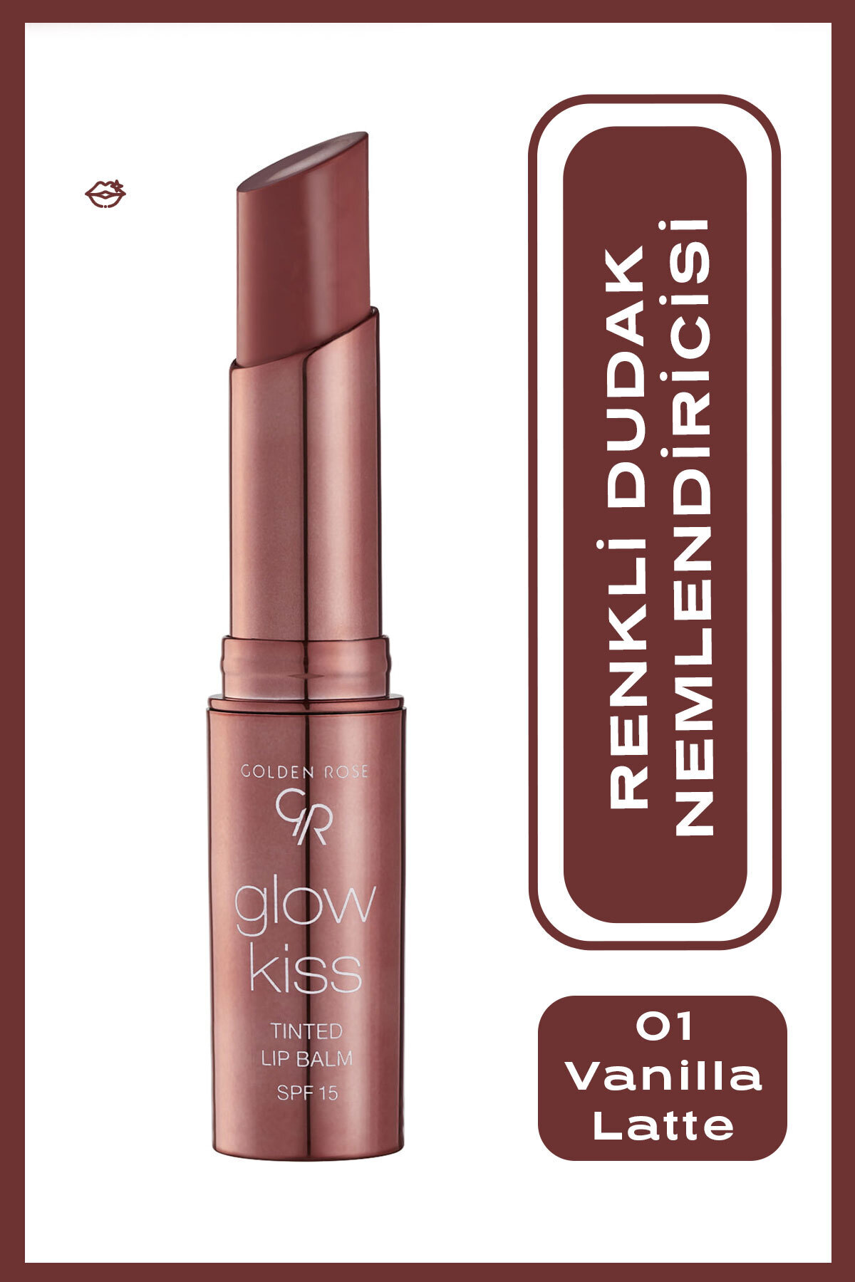 Glow Kiss Tinted Lip Balm SPF15 Shea & Hyaluronik Asitli Renkli Dudak Balmı -01 Vanılla  3 g