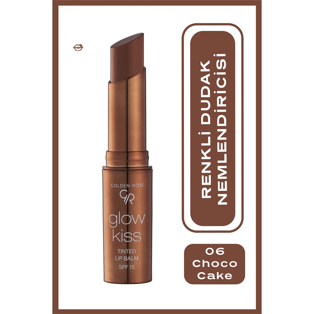 Glow Kiss Tinted Lip Balm SPF15 Shea & Hyaluronik Asitli Renkli Dudak Balmı - 06 Choca Cake  3 g