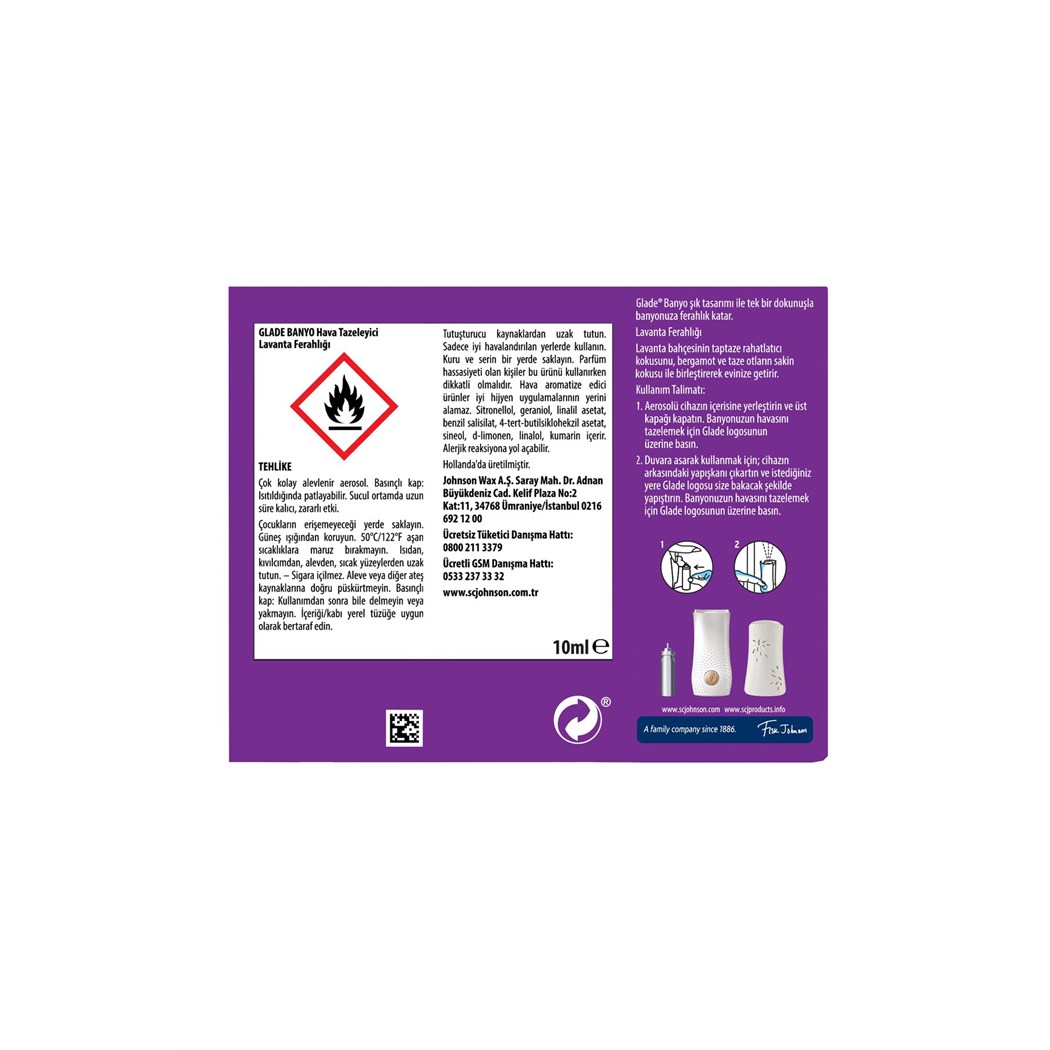 Banyo Hava Tazeleyici Yedek Lavanta Ferahlığı 10 ml