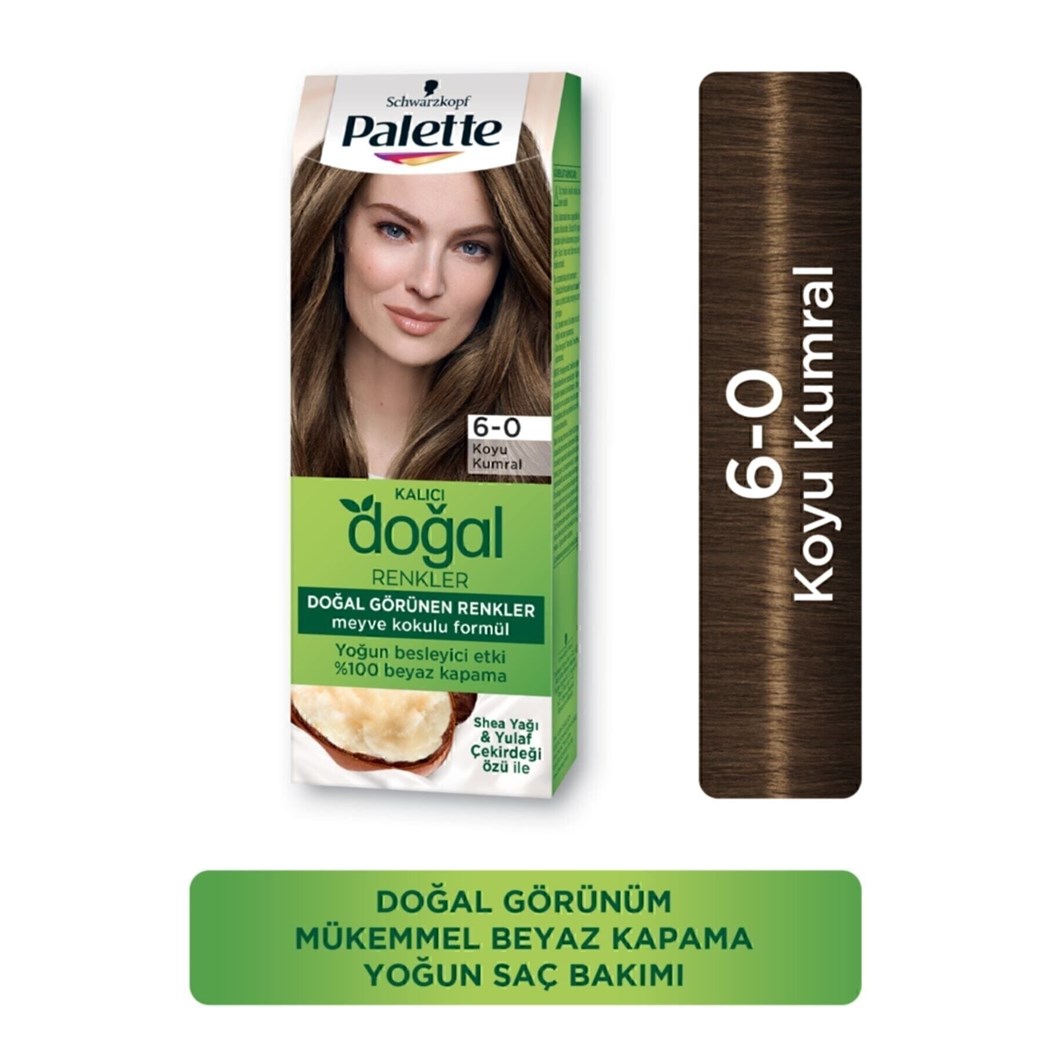 Schwarzkopf Palette Kalıcı Doğal Renkler 6-0 Koyu Kumral Saç Boyası