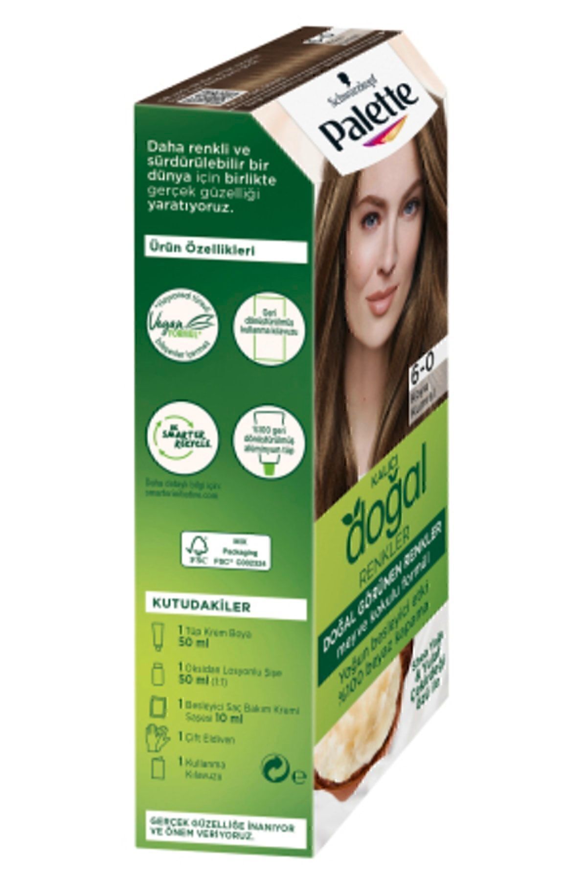 Schwarzkopf Palette Kalıcı Doğal Renkler 6-0 Koyu Kumral Saç Boyası