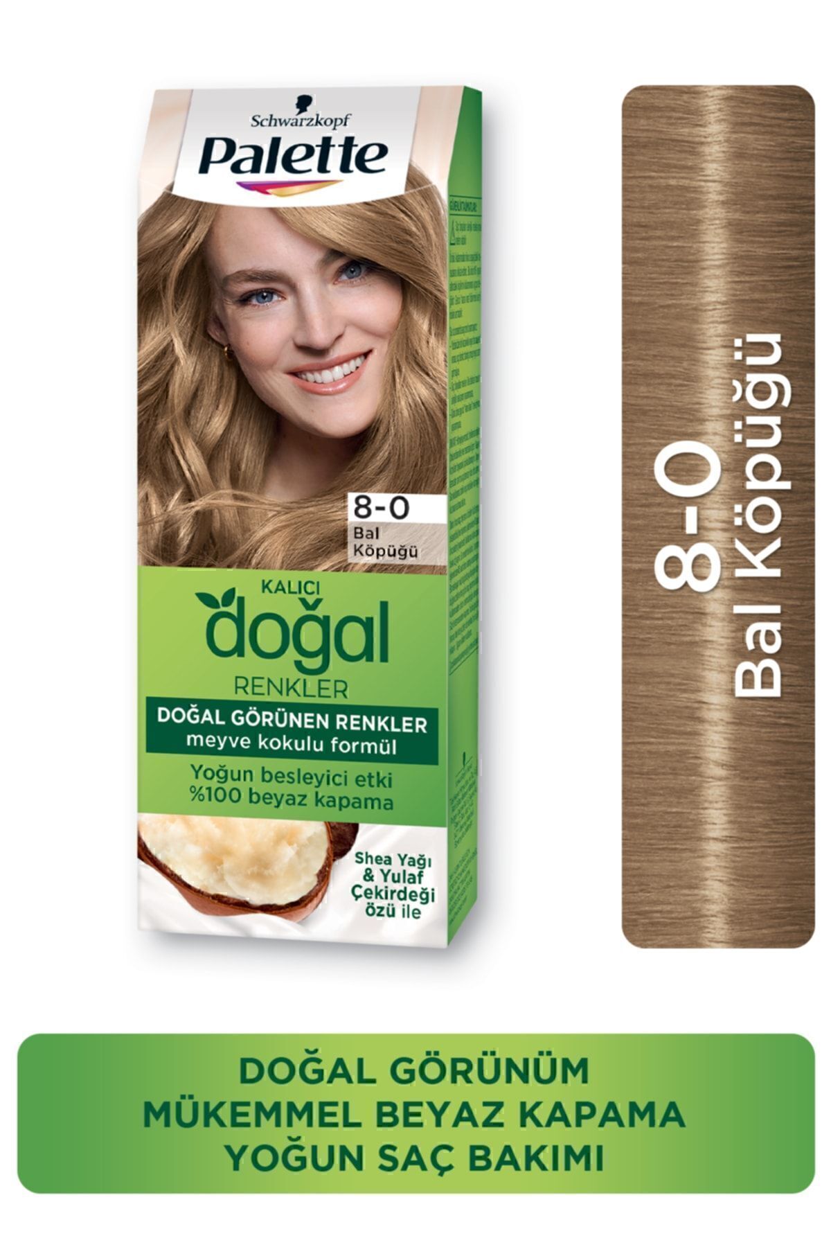 Kalıcı Doğal Renkler Saç Boyası 8-0 Bal Köpüğü