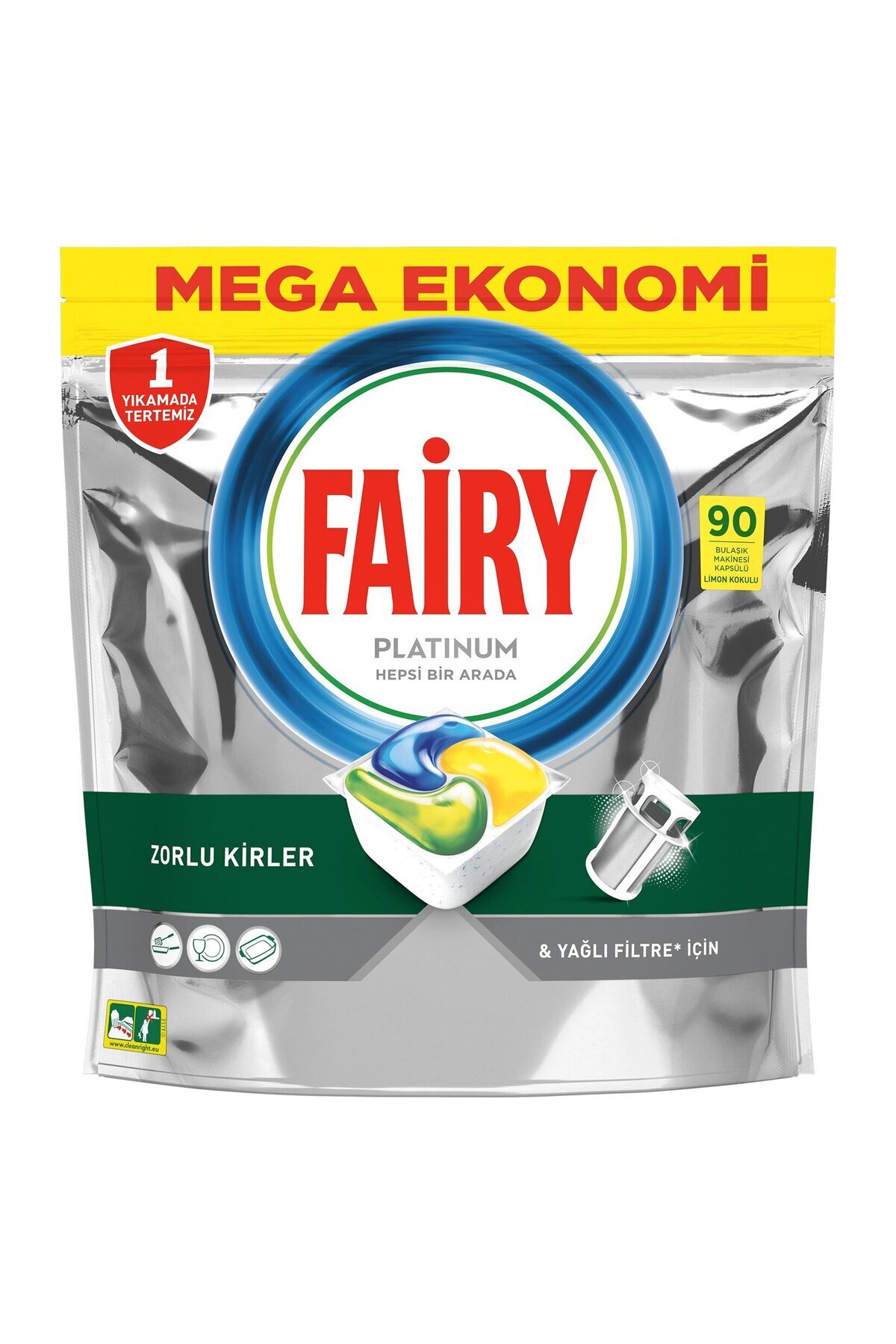 Platinum Limon Kokulu Bulaşık Makinesi Deterjanı Tablet 90 Yıkama