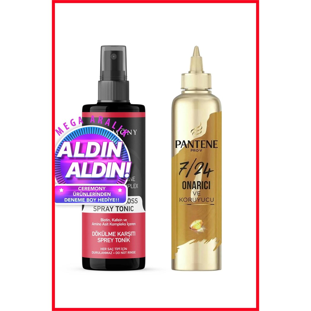 Biotin & Kafein & Amino Kompleks İçeren Dökülme Karşıtı Saç Sprey Toniği 250 Ml + Pantene 3