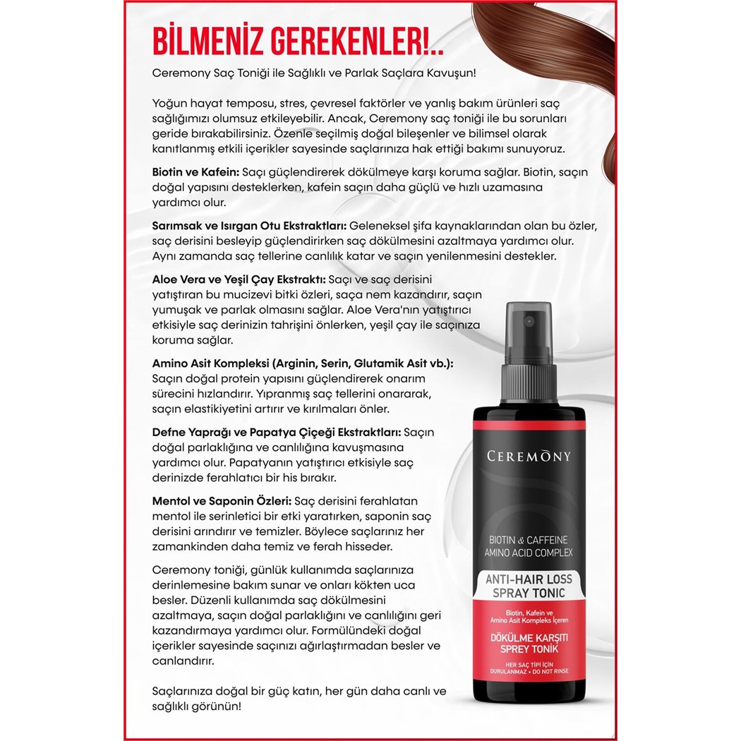 Biotin & Kafein & Amino Kompleks İçeren Dökülme Karşıtı Saç Sprey Toniği 250 Ml + Pantene 3