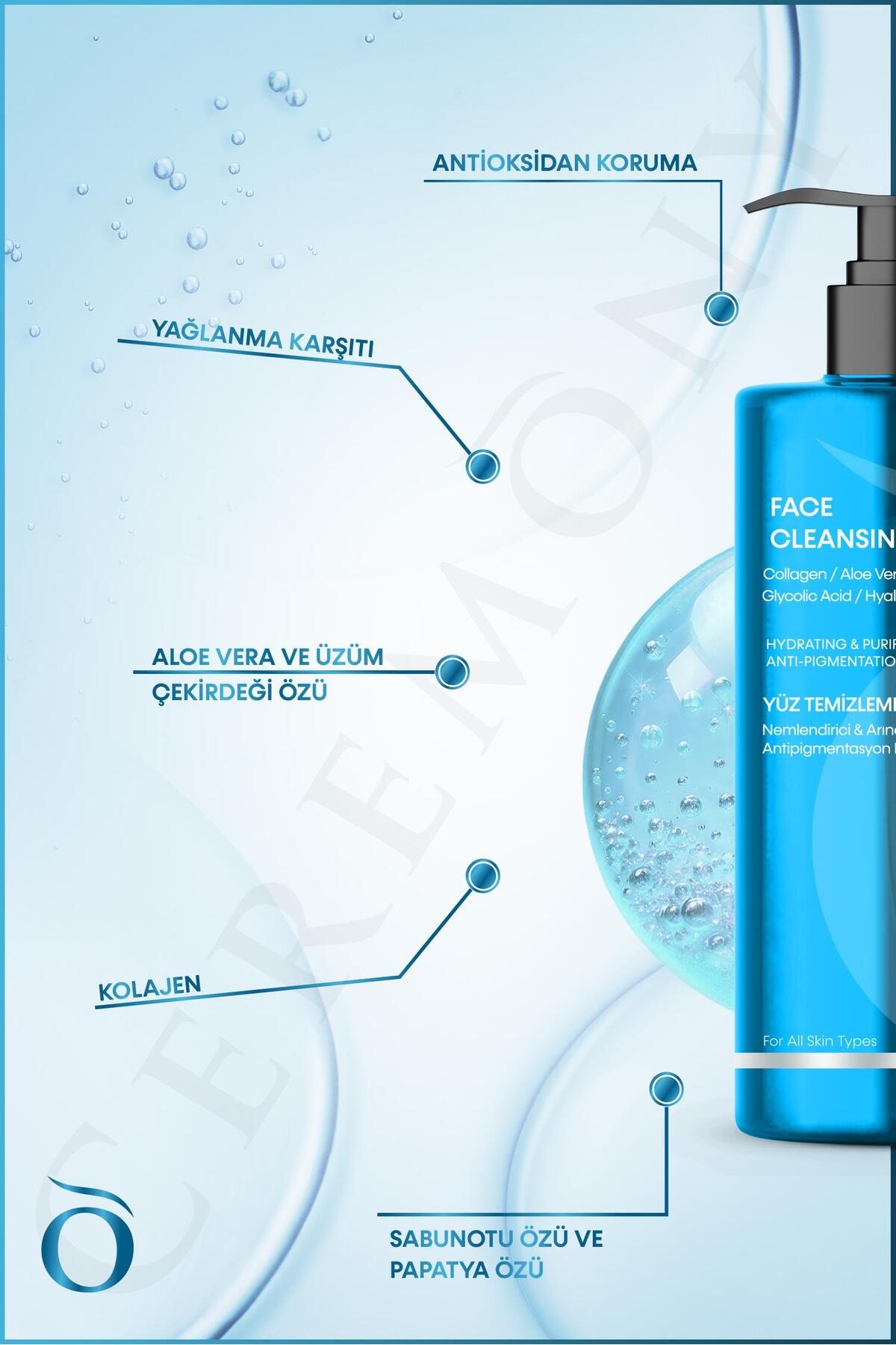 400 ml Temizleme Jeli Nemlendirici Arındırıcı Cilt Tonu Eşitleyici Hyalüronik