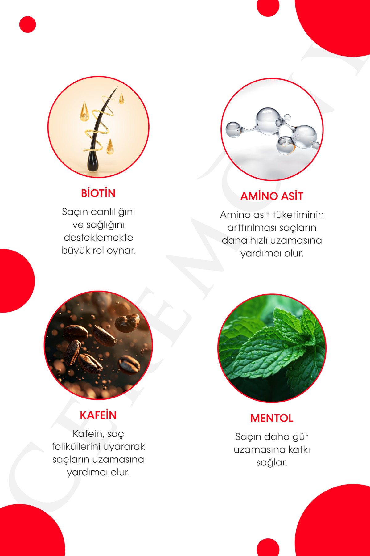 Biotin & Kafein & Amino Kompleks İçeren Dökülme Karşıtı Saç Sprey Tonik 250 Ml