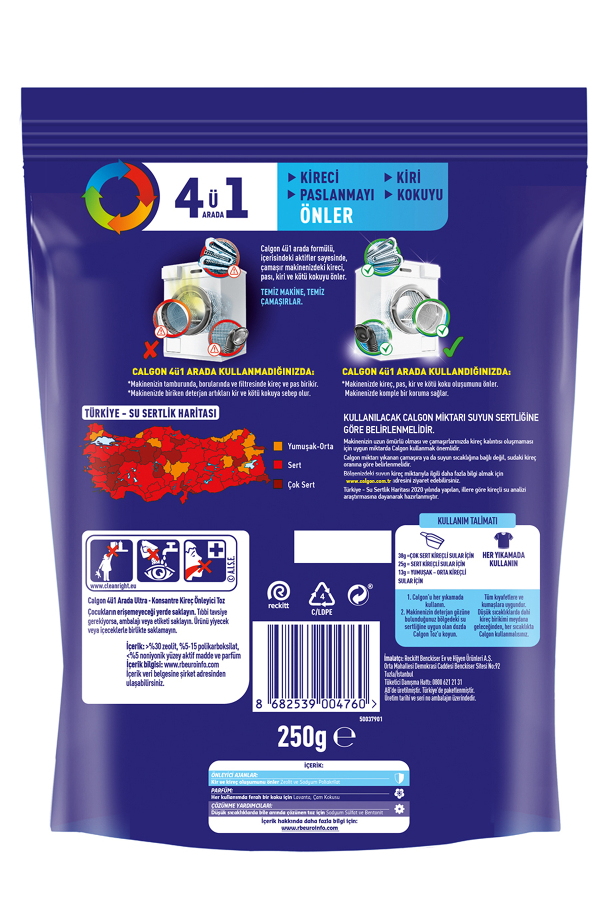 Power Kir, Pas, Kireç Ve Koku Önleyici 4'ü 1 Arada Ultra Konsantre Toz 250 G