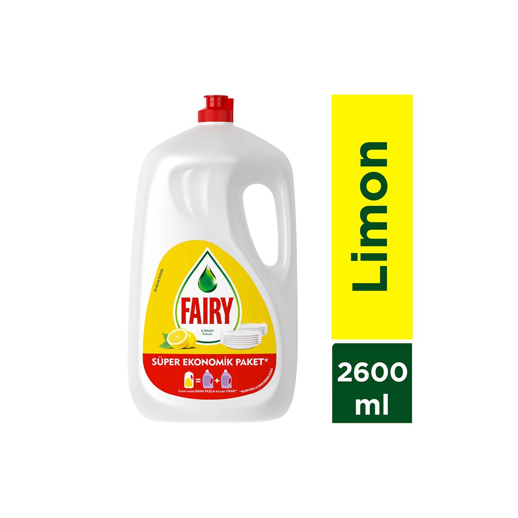 Sıvı Bulaşık Deterjanı Süper Ekonomik Paket Limon 2600 ml