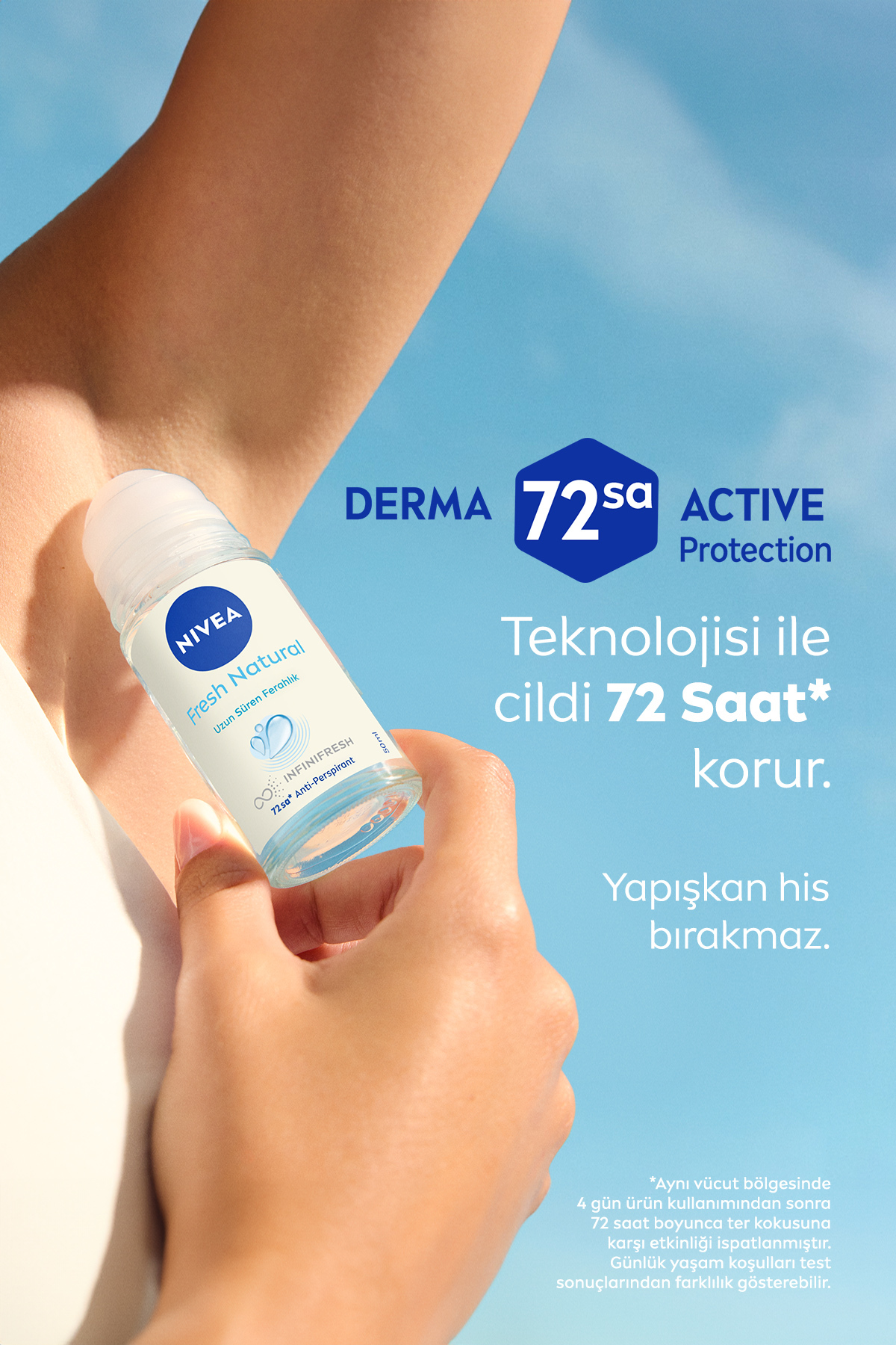 Kadın Roll-on Deodorant Fresh Natural 50ml, 72 Saat Anti-Perspirant Ter Koruması, Alkolsüz, X2 Adet