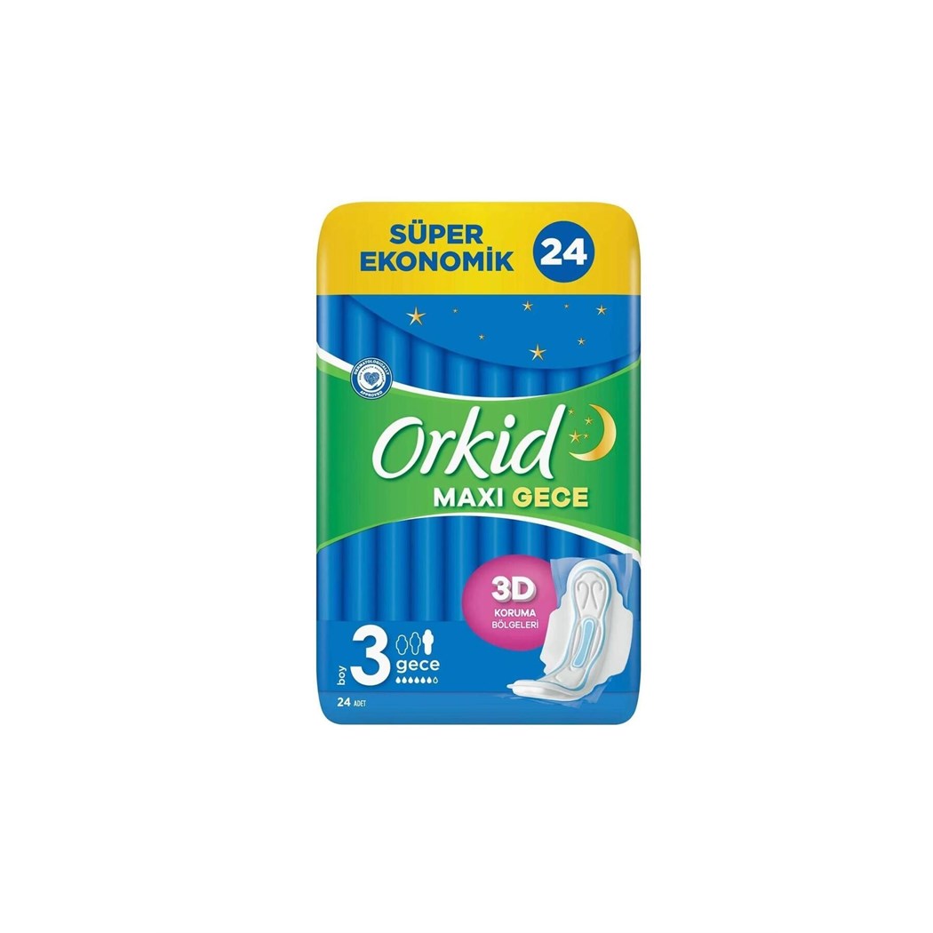 Maxi Hijyenik Ped Gece Süper Ekonomik Paket 24'lü