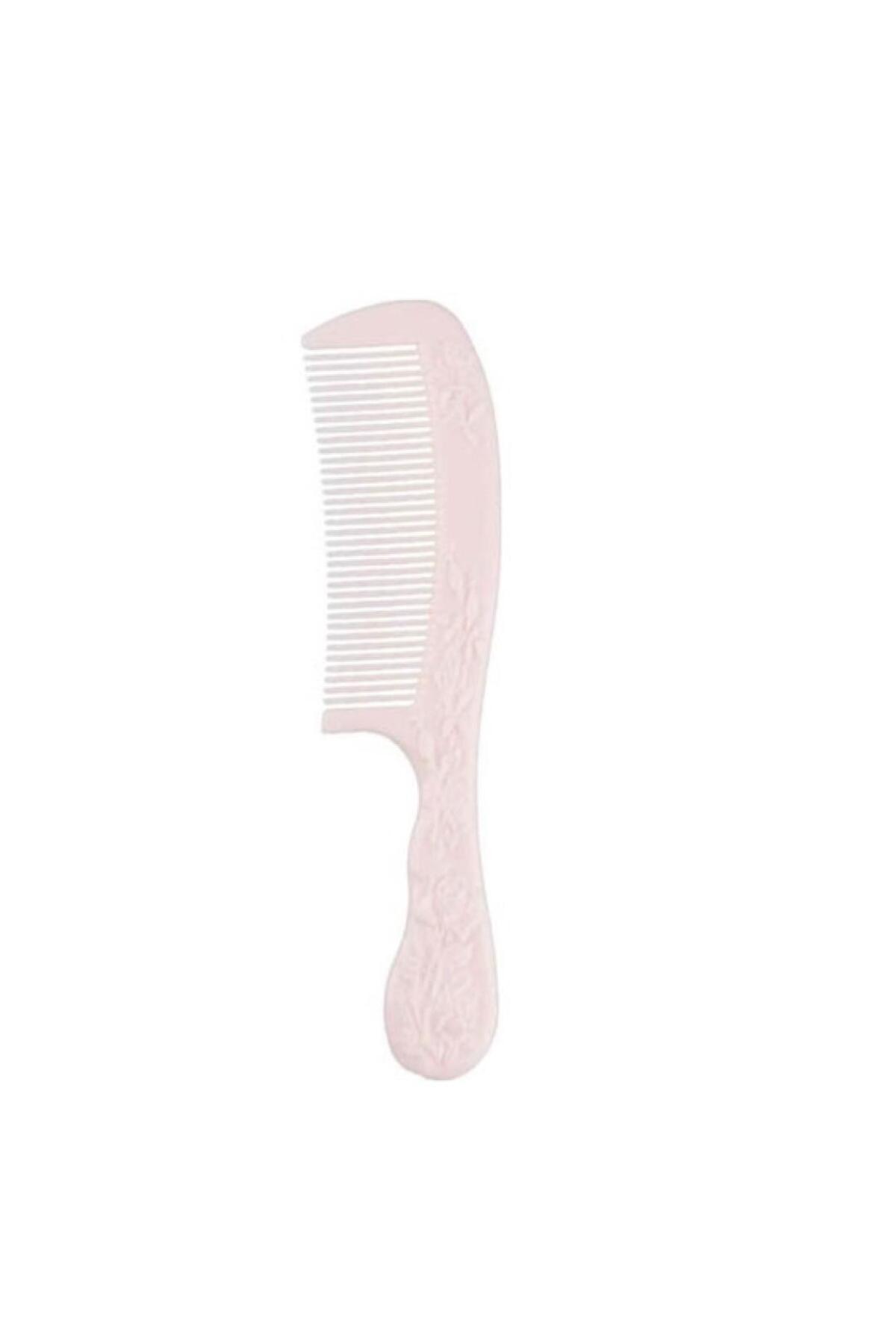 Kabartma Çiçek Desenli Tarak Pembe