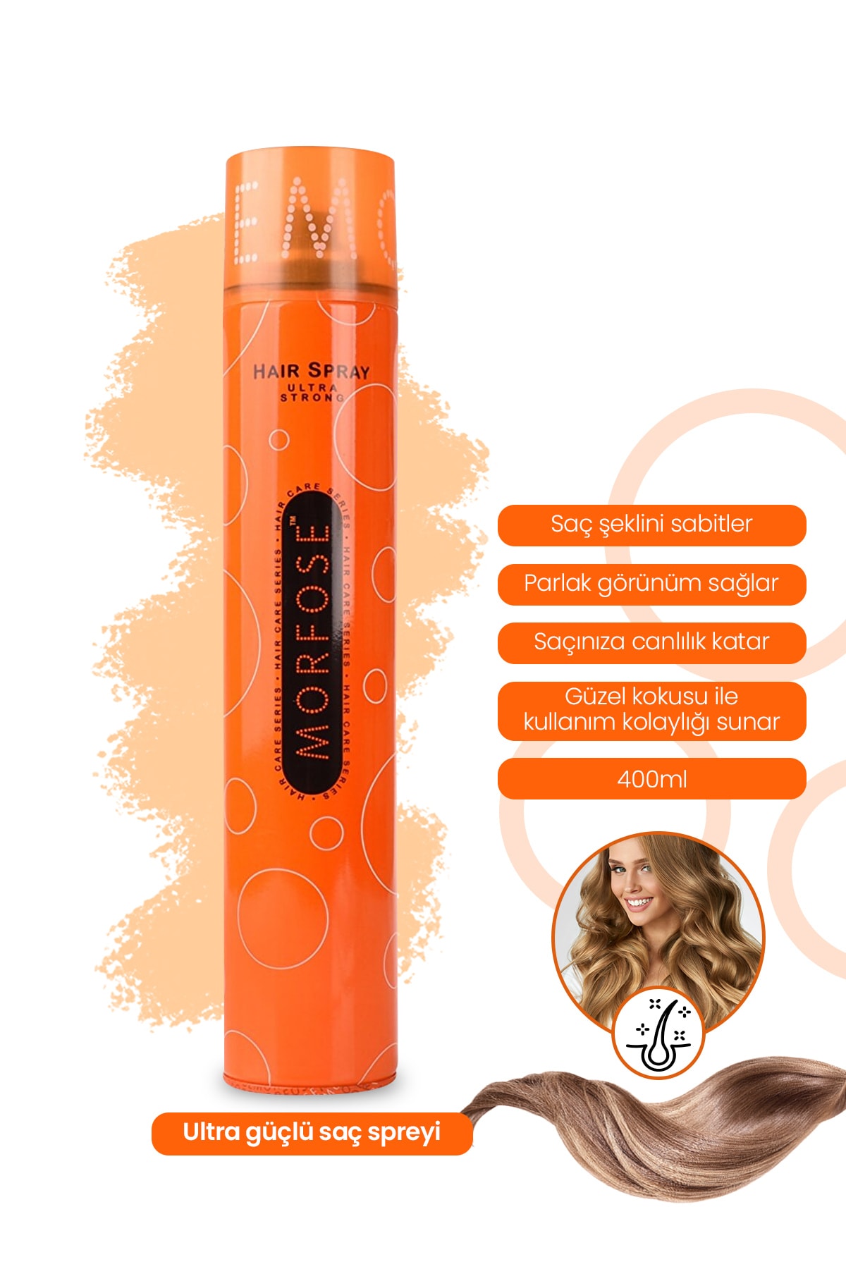 Morfose Saç Spreyi 400 ml Turuncu X 3 Adet