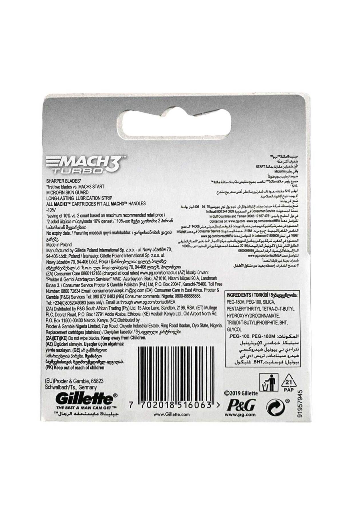 Mach 3 Turbo 3D 4's 7702018516063