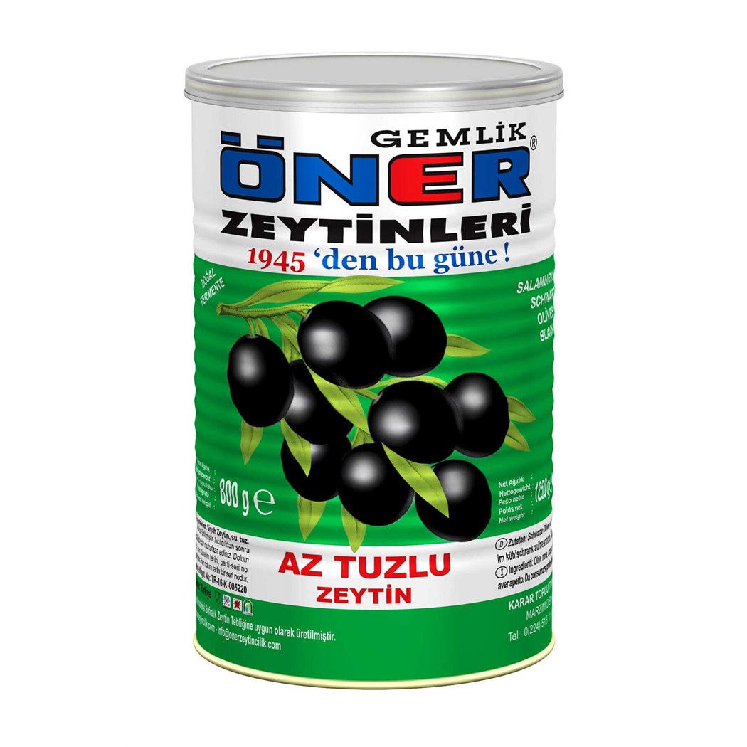 Siyah Zeytin Az Tuzlu 800gr