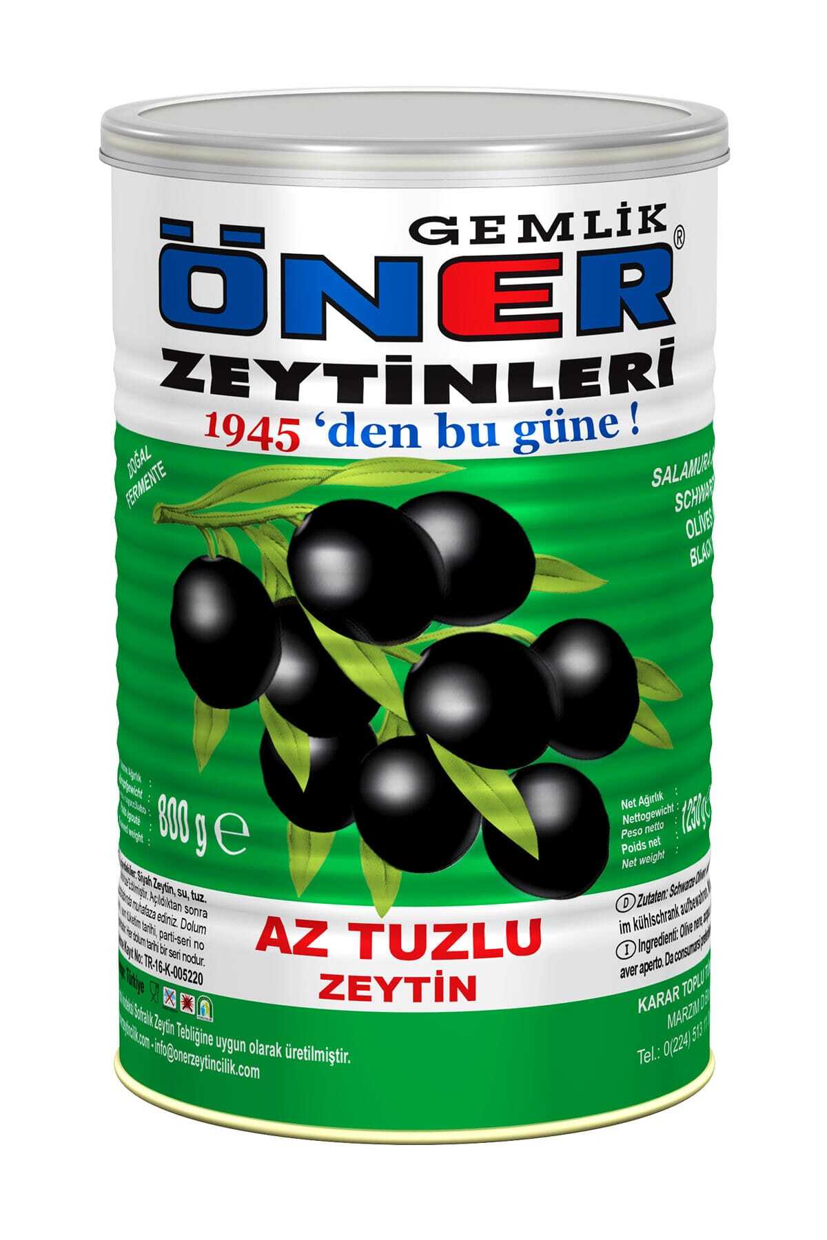 Siyah Zeytin Az Tuzlu 800gr