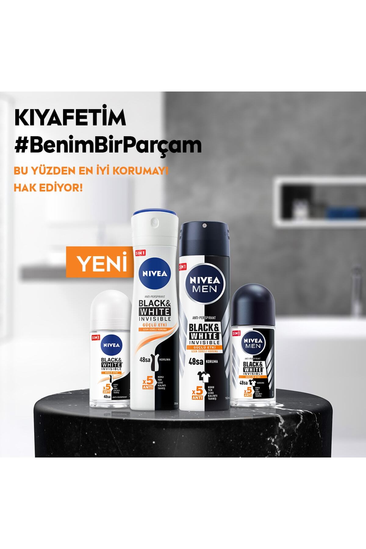 Kadın Roll-on Black & White Invisible Güçlü Etki 50 ml
