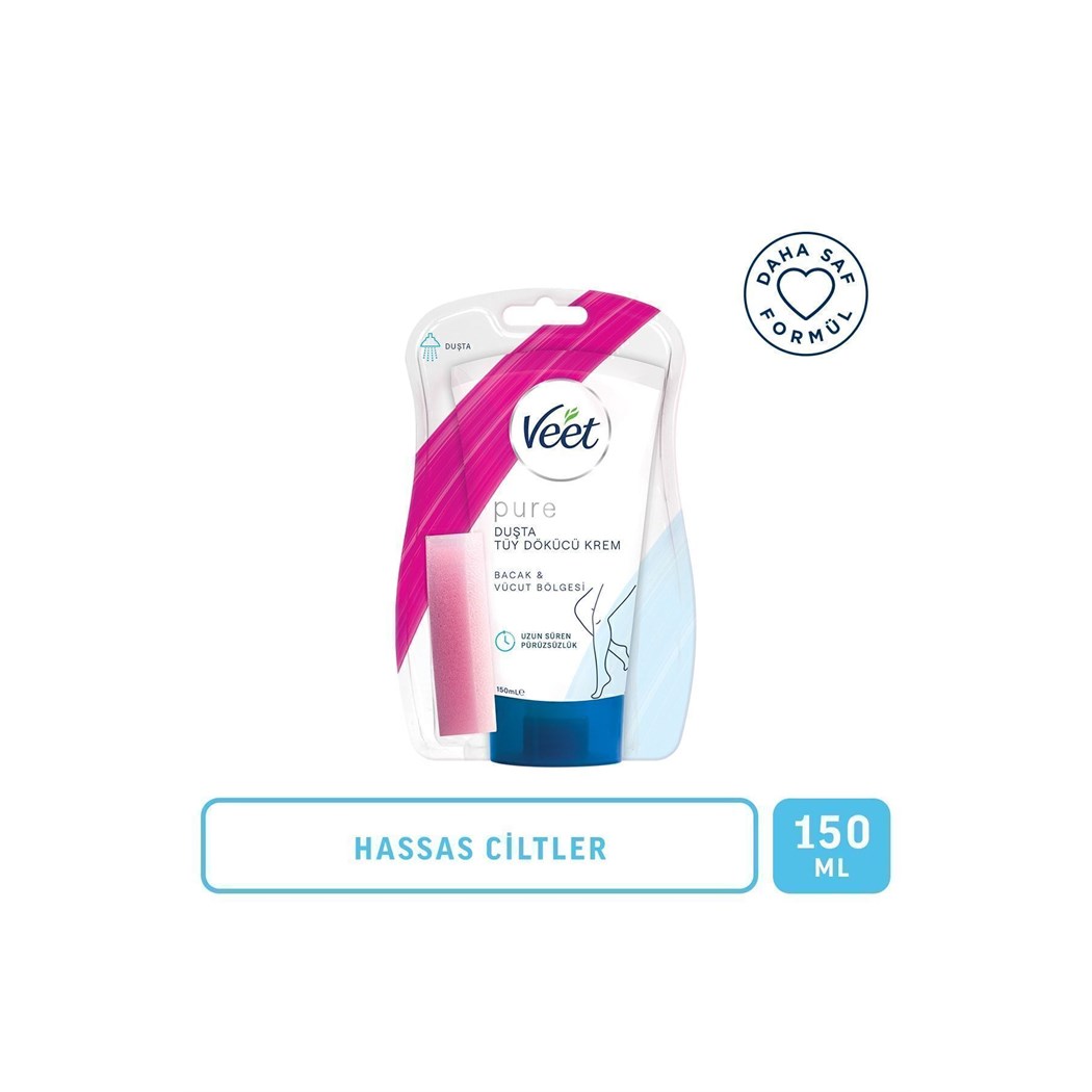 Pure Duşta Tüy Dökücü Krem Hassas Ciltler 150ml, Amonyaksız Ferah Koku