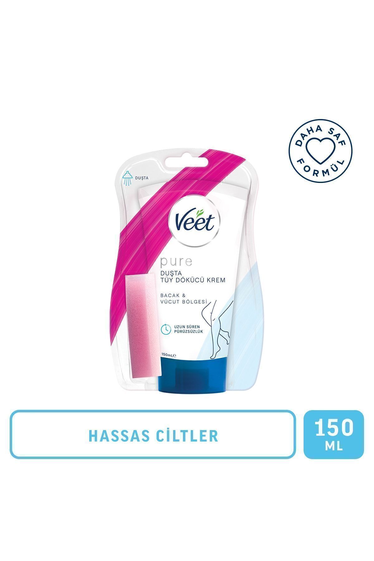 Pure Duşta Tüy Dökücü Krem Hassas Ciltler 150ml, Amonyaksız Ferah Koku