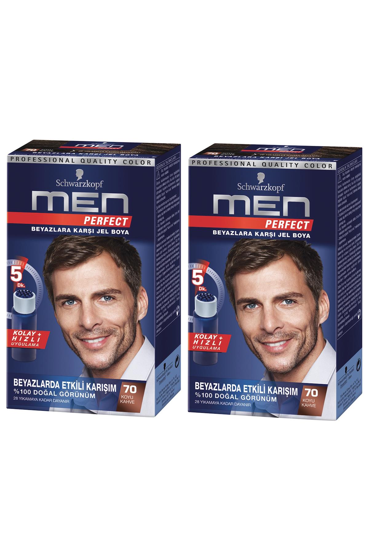 Schwarzkopf Perfect Men 70 Koyu Kahve Saç Boyası x 2 adet