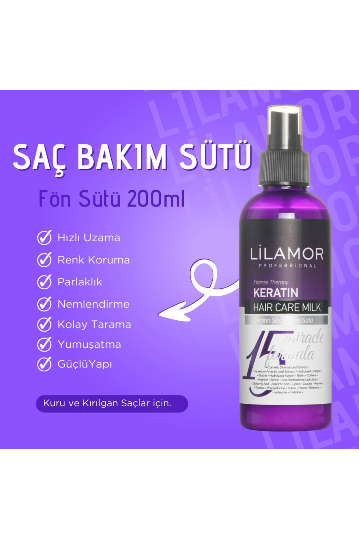Saç Bakım Sütü 200 ml Keratin