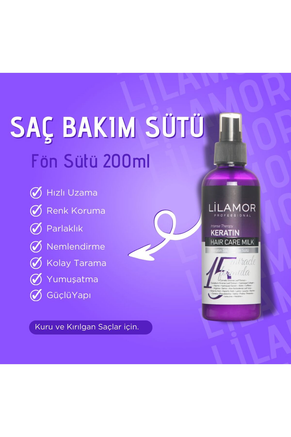 Saç Bakım Sütü 200 ml Keratin