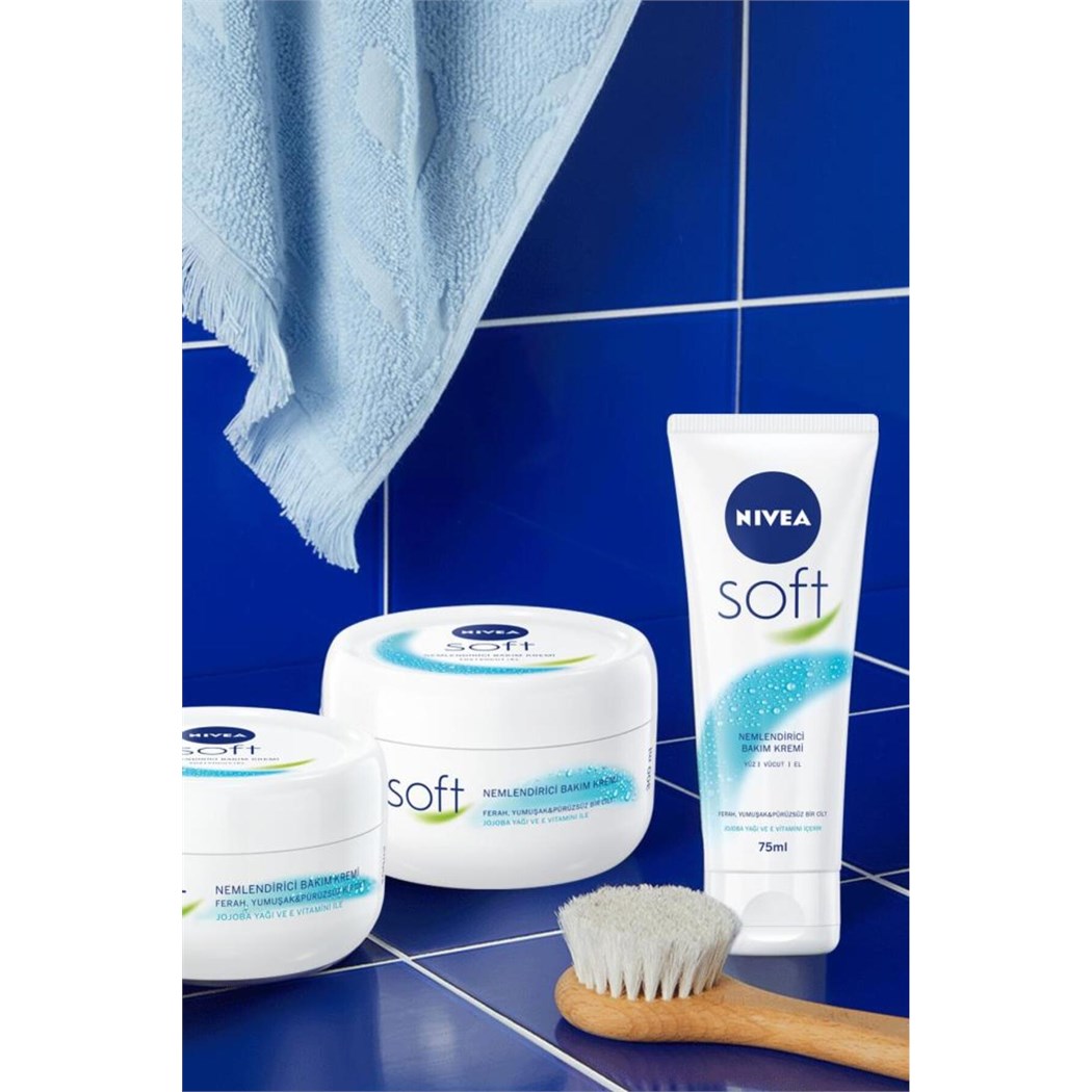 Soft Nemlendirici El Yüz ve Vücut Bakım Kremi 300ml, Jojoba Yağı, E Vitamini, Pürüzsüz Cilt, X2 Adet