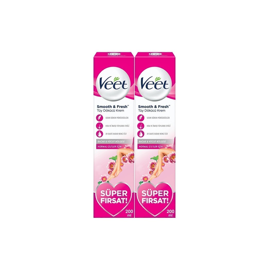 Tüy Dökücü Krem Bacak & Vücut Bölgesi 200ml X2- Normal Ciltler Süper Fırsat Paketi