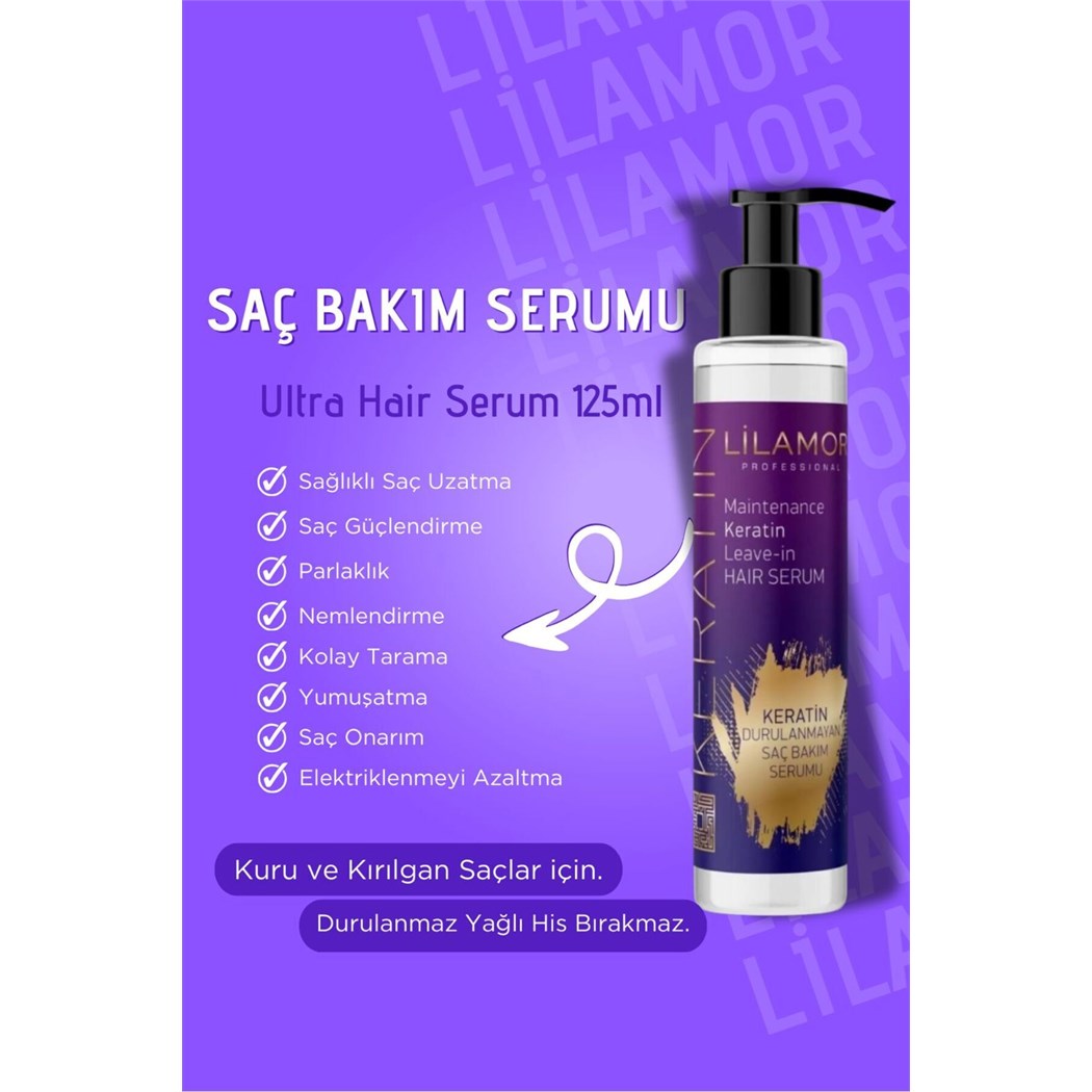 Keratin Durulanmayan Saç Bakım Serumu 125 ml