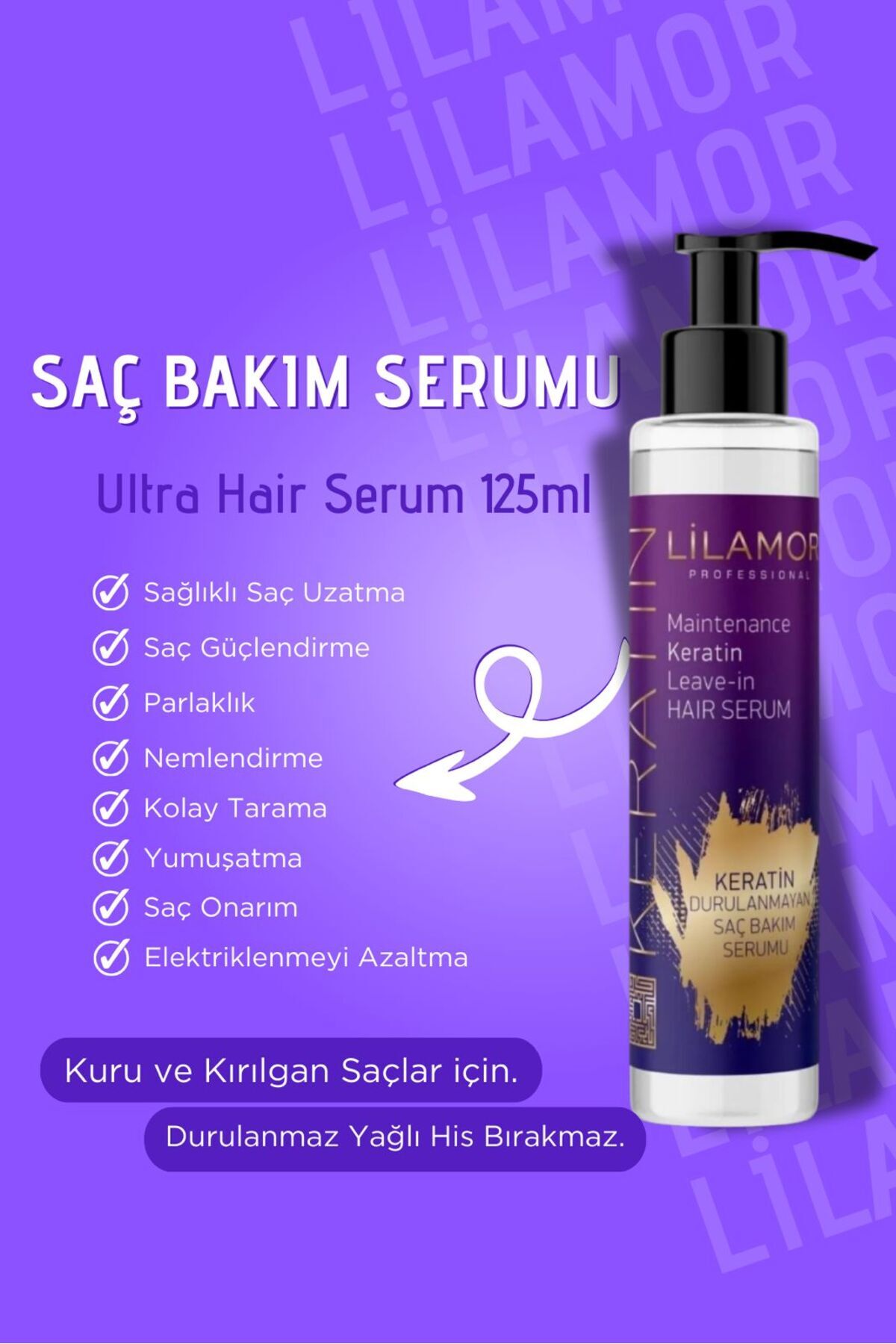 Keratin Durulanmayan Saç Bakım Serumu 125 ml