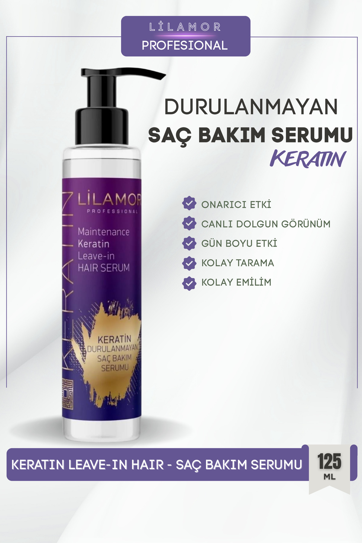 Keratin Durulanmayan Saç Bakım Serumu 125 ml