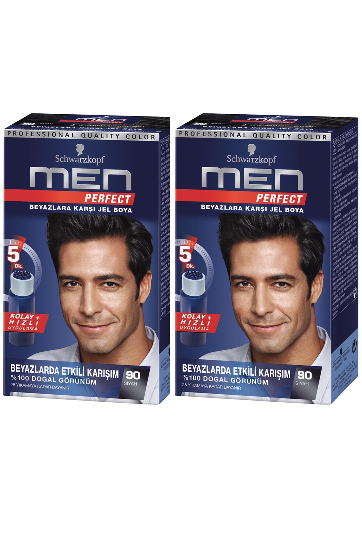 Schwarzkopf Perfect Men 90 Siyah Saç Boyası x 2 adet