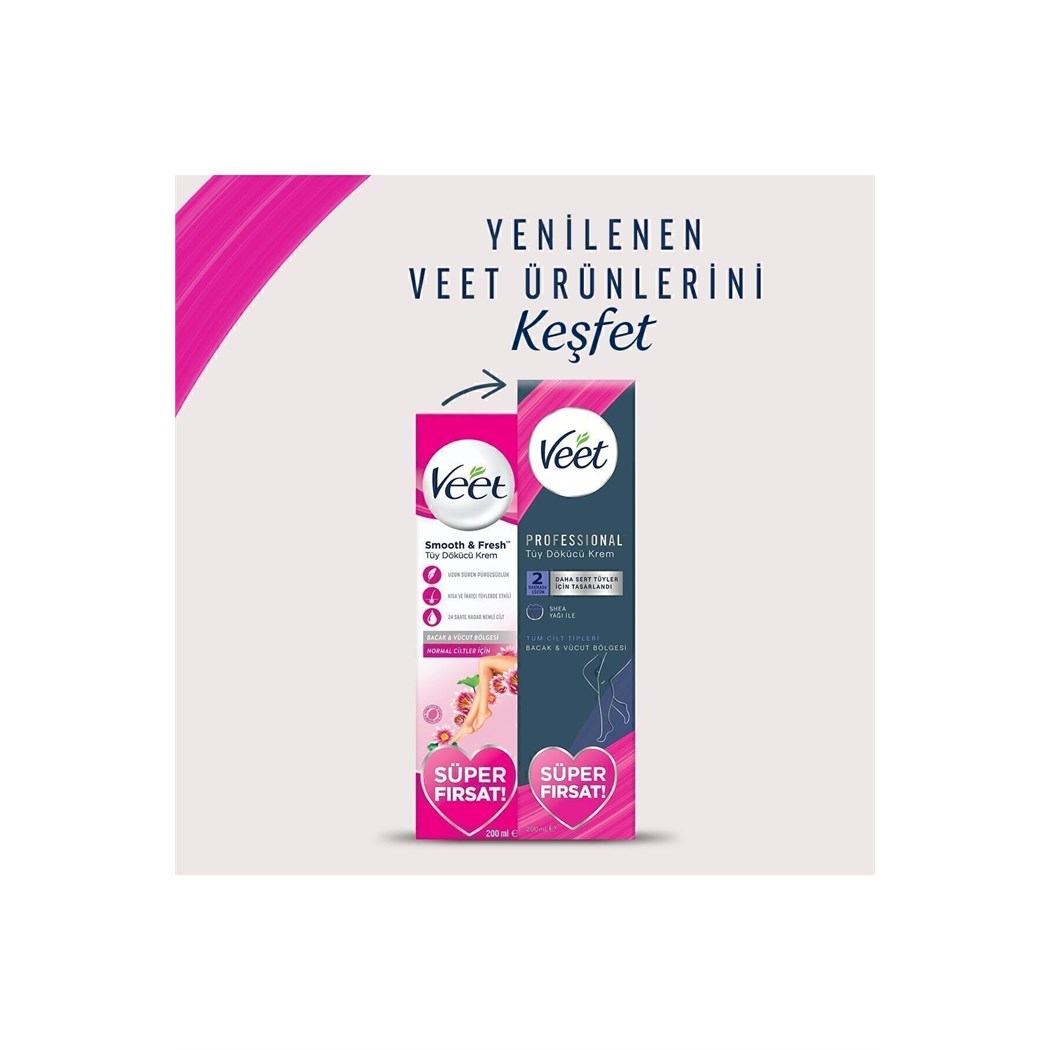 Professional Tüy Dökücü Krem Hassas Ciltler için Bacak & Vücut Bölgesi Süper Fırsat Paketi 200ml X 2
