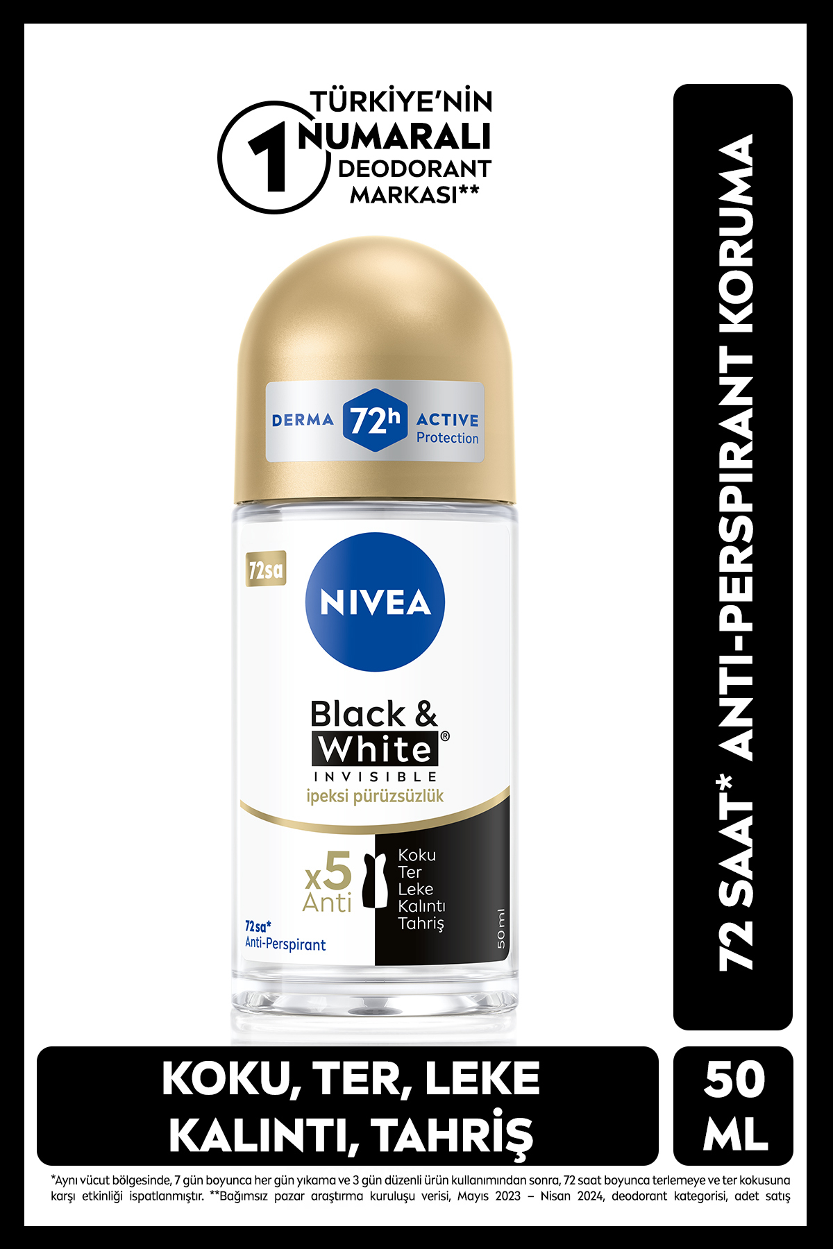 BLACK WHİTE IPEKSİ PÜRÜSZ ROLL 50ML-