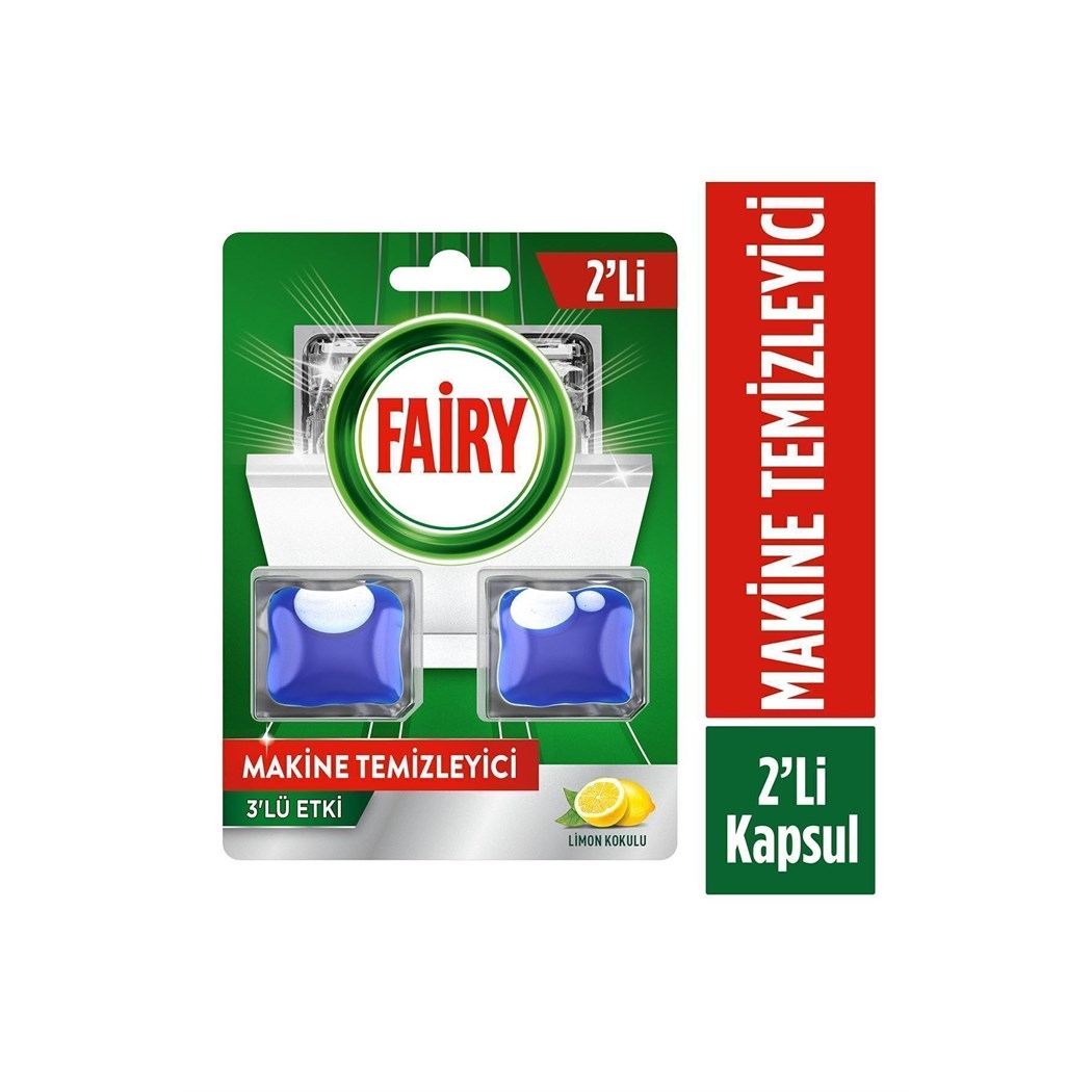 Bulaşık Makinesi Temizleyici, Kolay Temizlik, Limon Kokulu, 2 Kapsül