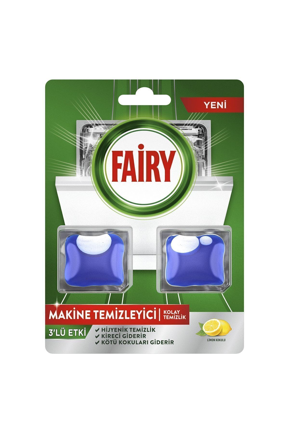 Bulaşık Makinesi Temizleyici, Kolay Temizlik, Limon Kokulu, 2 Kapsül