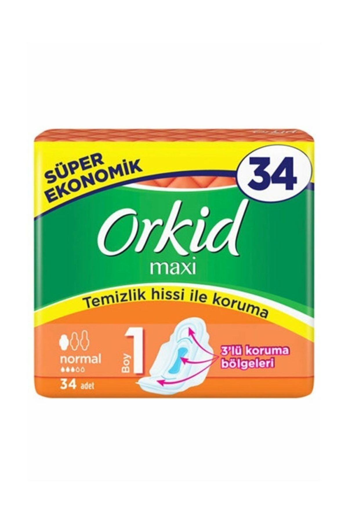 Maxi Hijyenik Ped Normal Süper Ekonomik Paket 34'lü