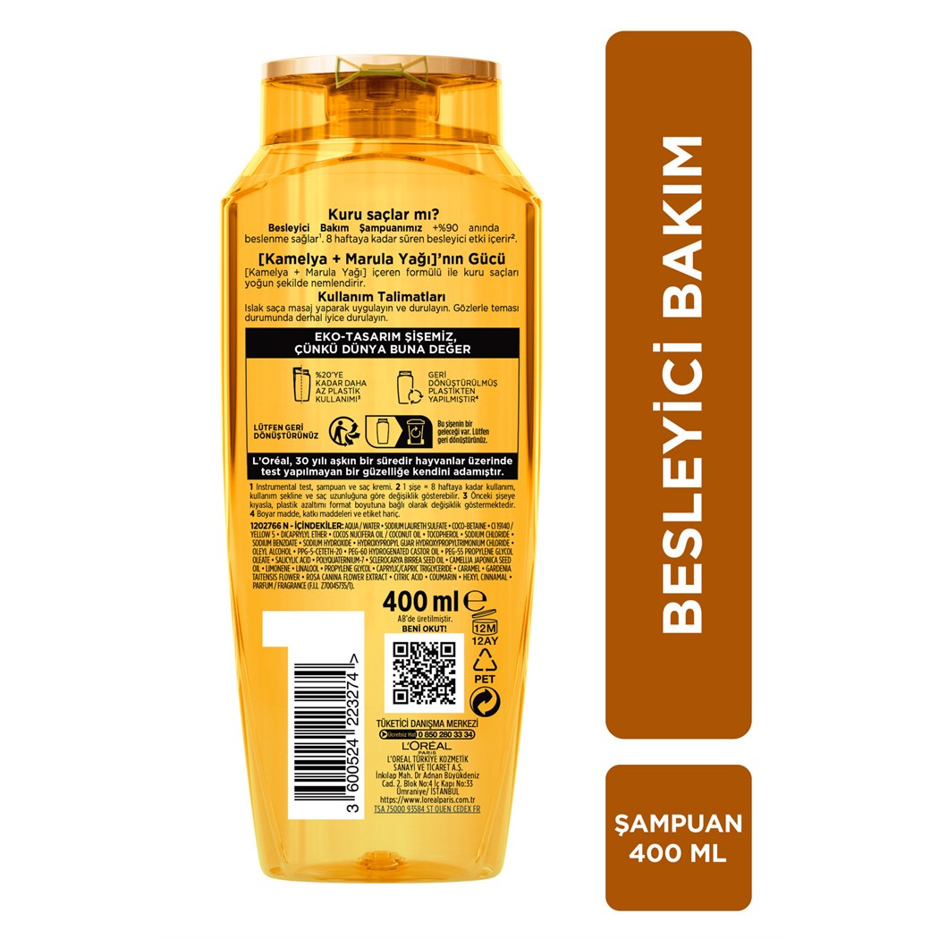 Mucizevi Yağ Besleyici Bakım Şampuanı 400 ml