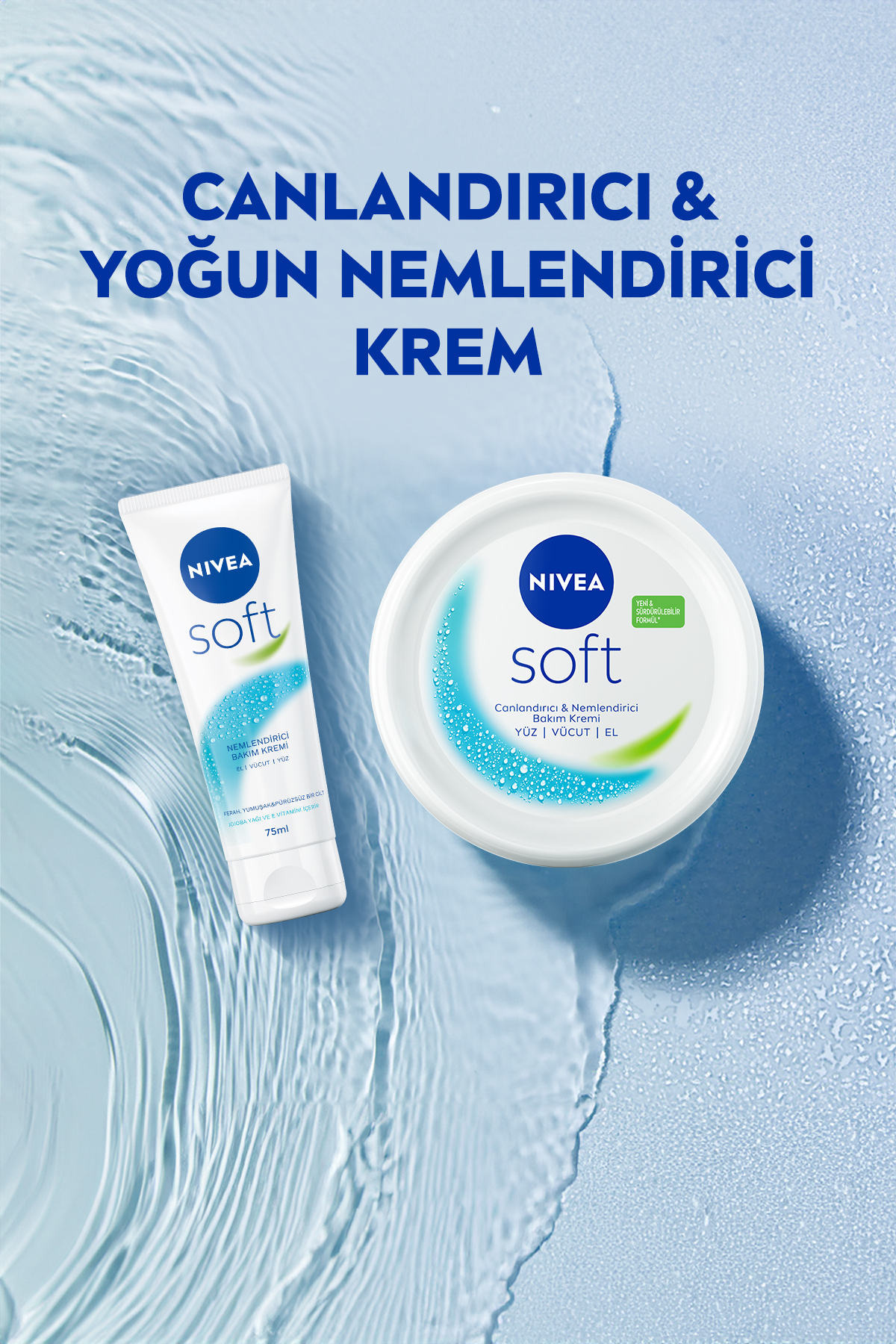 Soft Nemlendirici Bakım Kremi, El Yüz ve Vücut, Canlandırıcı, Jojoba Yağı, E Vitamini, Yumuşak Cilt