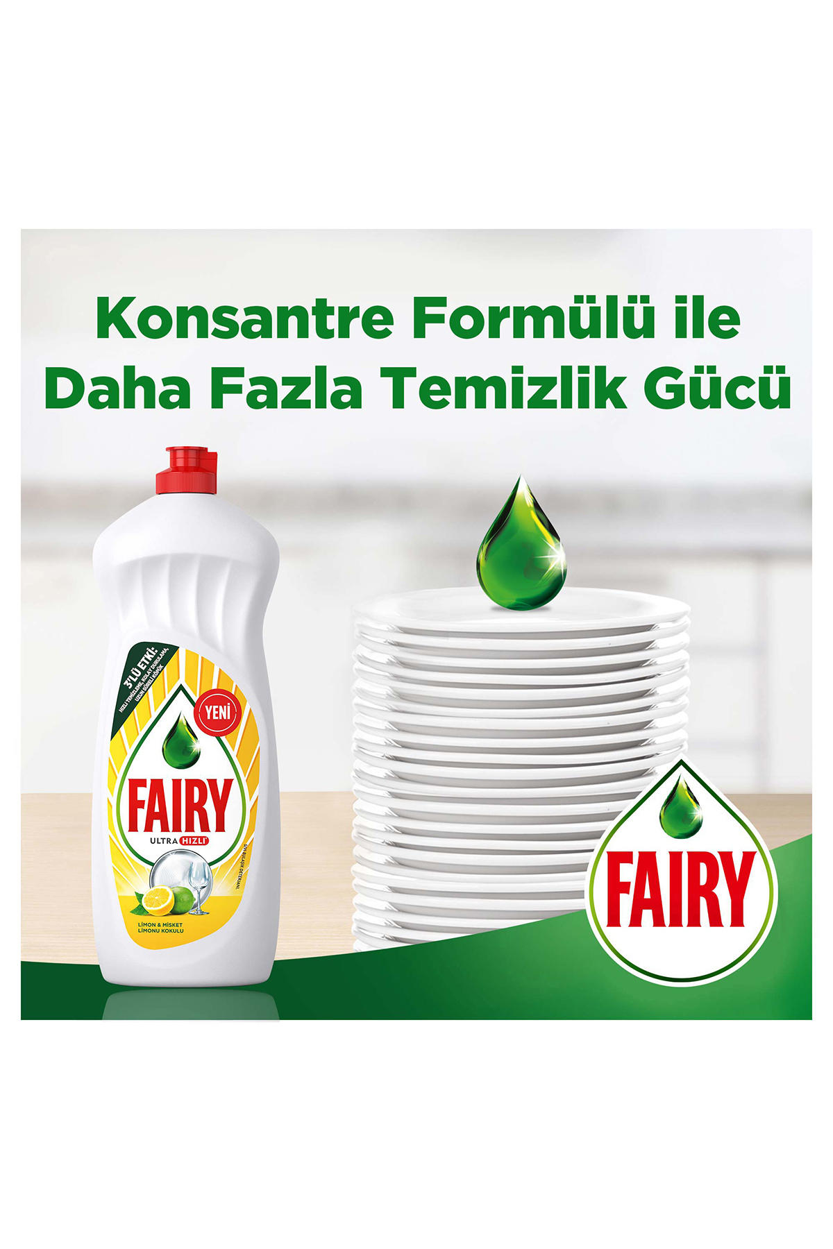 Temiz & Ferah Sıvı Bulaşık Deterjanı 1500 ml Limon Kokulu