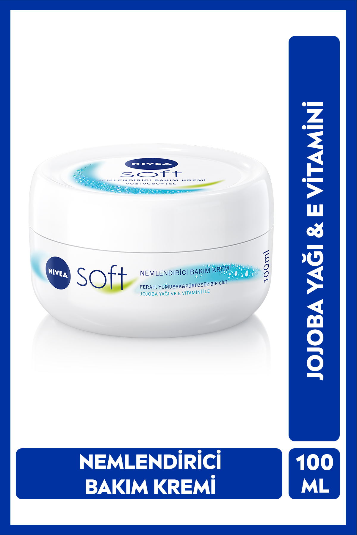 Soft Nemlendirici El Yüz ve Vücut Bakım Kremi 100ml, Jojoba Yağı, E Vitamini, Yumuşak Cilt Hissi